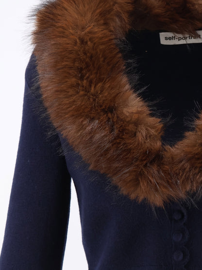 Cardigan con profilo in pelliccia ecologica thumbnail