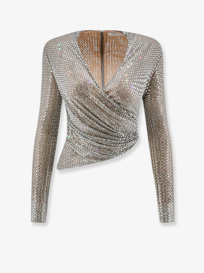 Mesh top with all-over rhinestones thumbnail