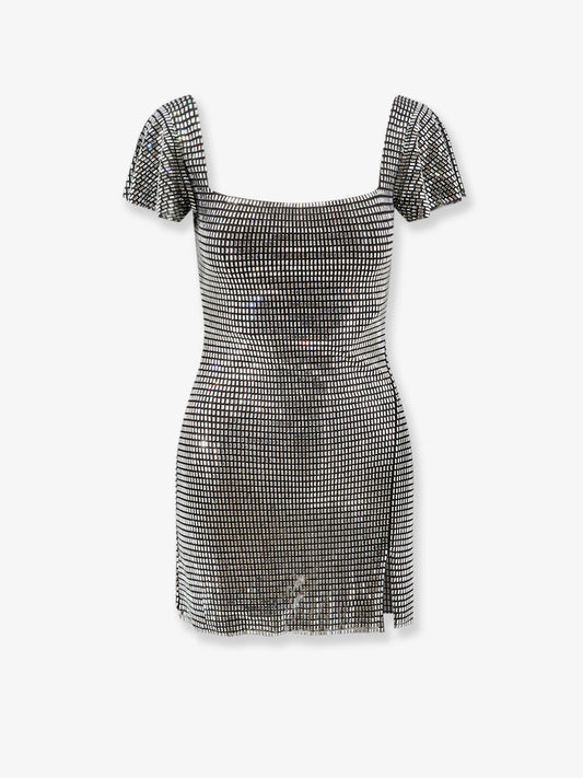 Short tulle dress with rhinestones