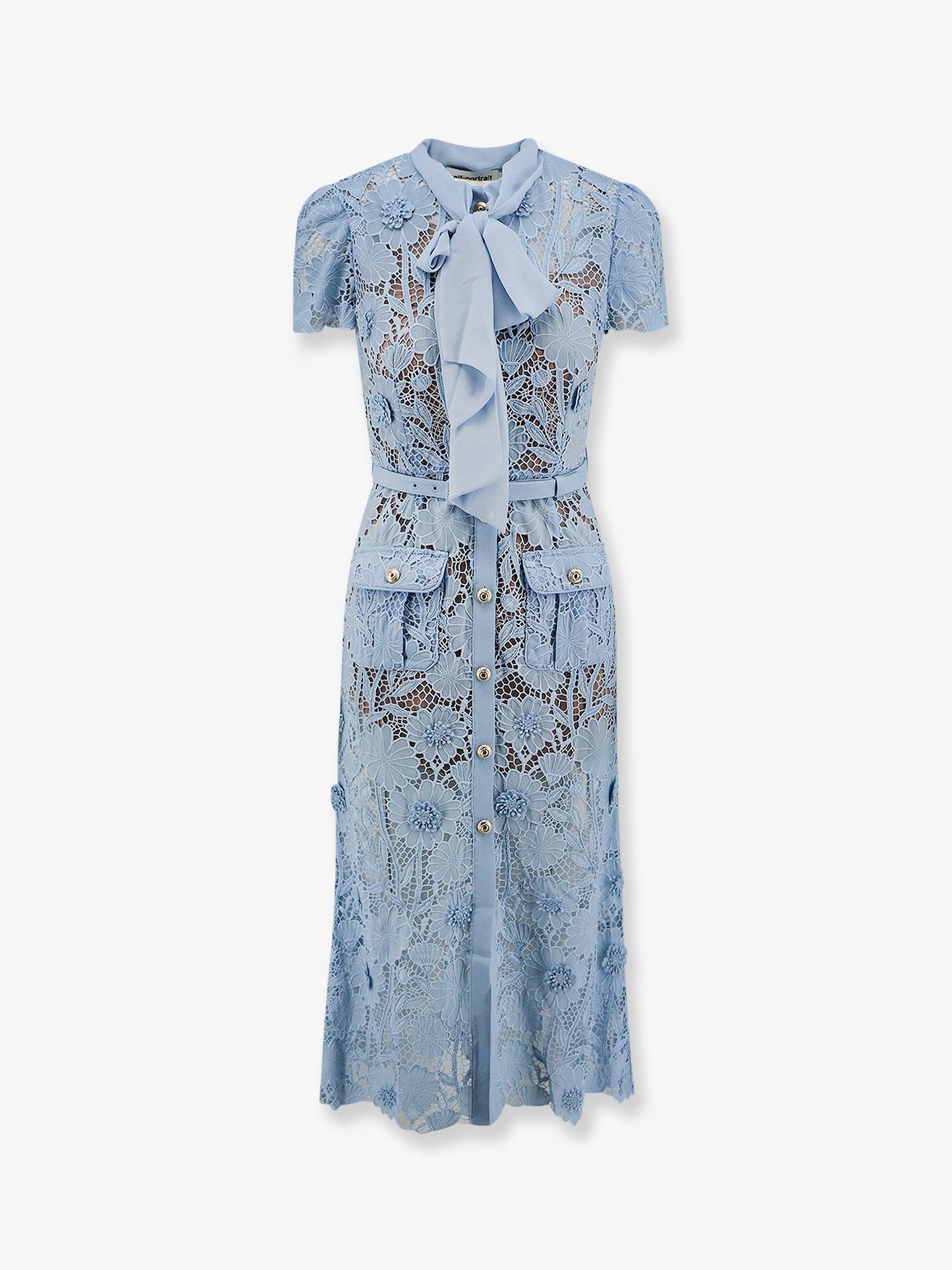 Lace dress with belt