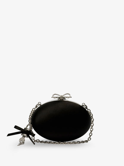 Oval satin clutch bag thumbnail