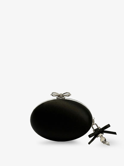 Oval satin clutch bag thumbnail