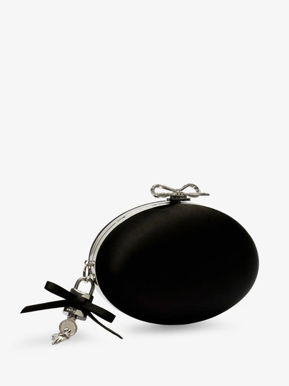 Oval satin clutch bag thumbnail