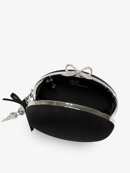 Oval satin clutch bag thumbnail