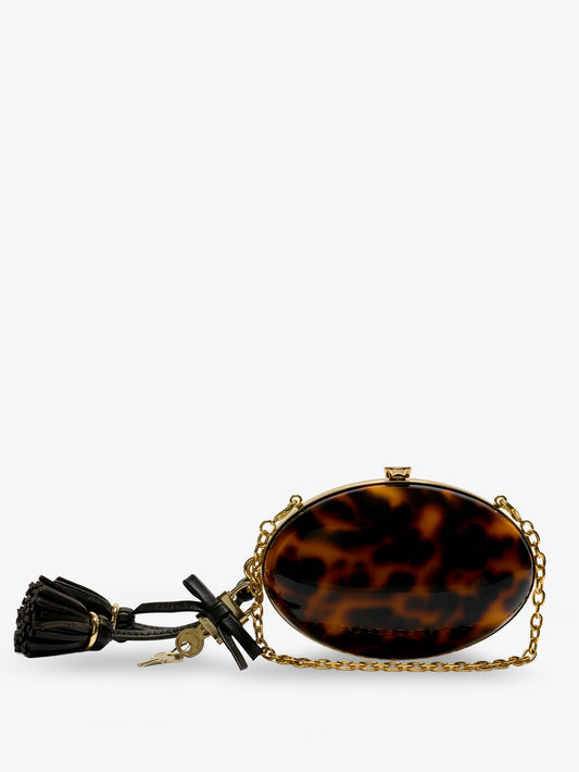 Oval resin clutch bag