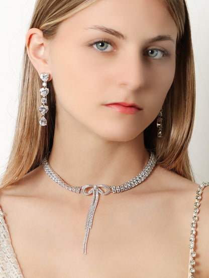 Double Crystal Bow Choker thumbnail