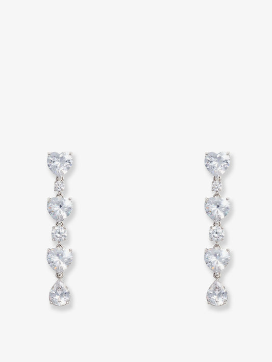 Crystal Heart Tiered Earrings