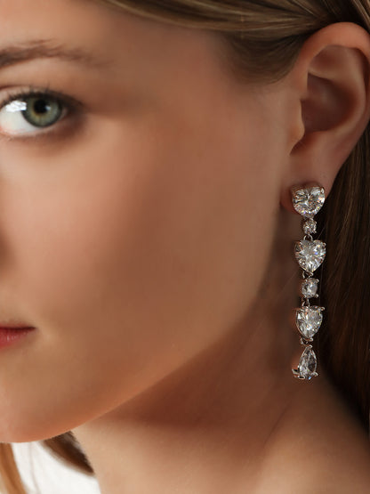 Crystal Heart Tiered Earrings thumbnail