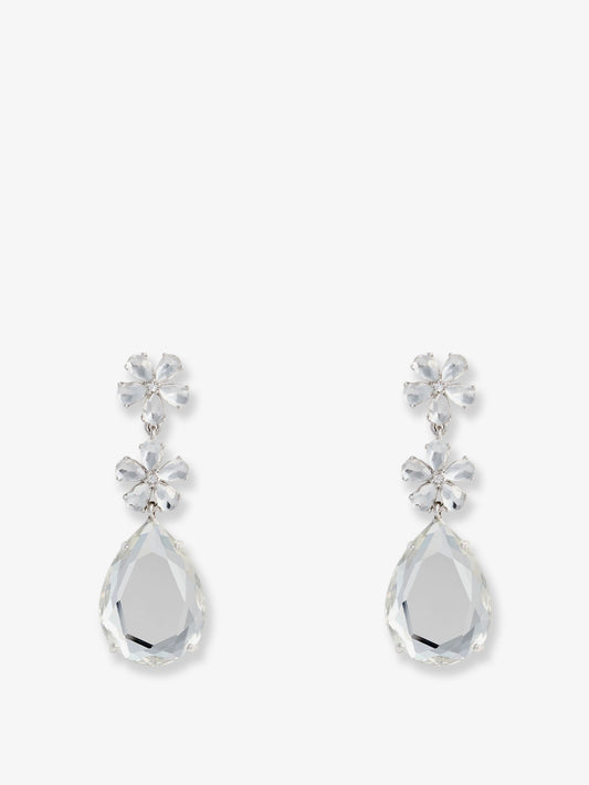 Crystal Flower Tiered Earrings