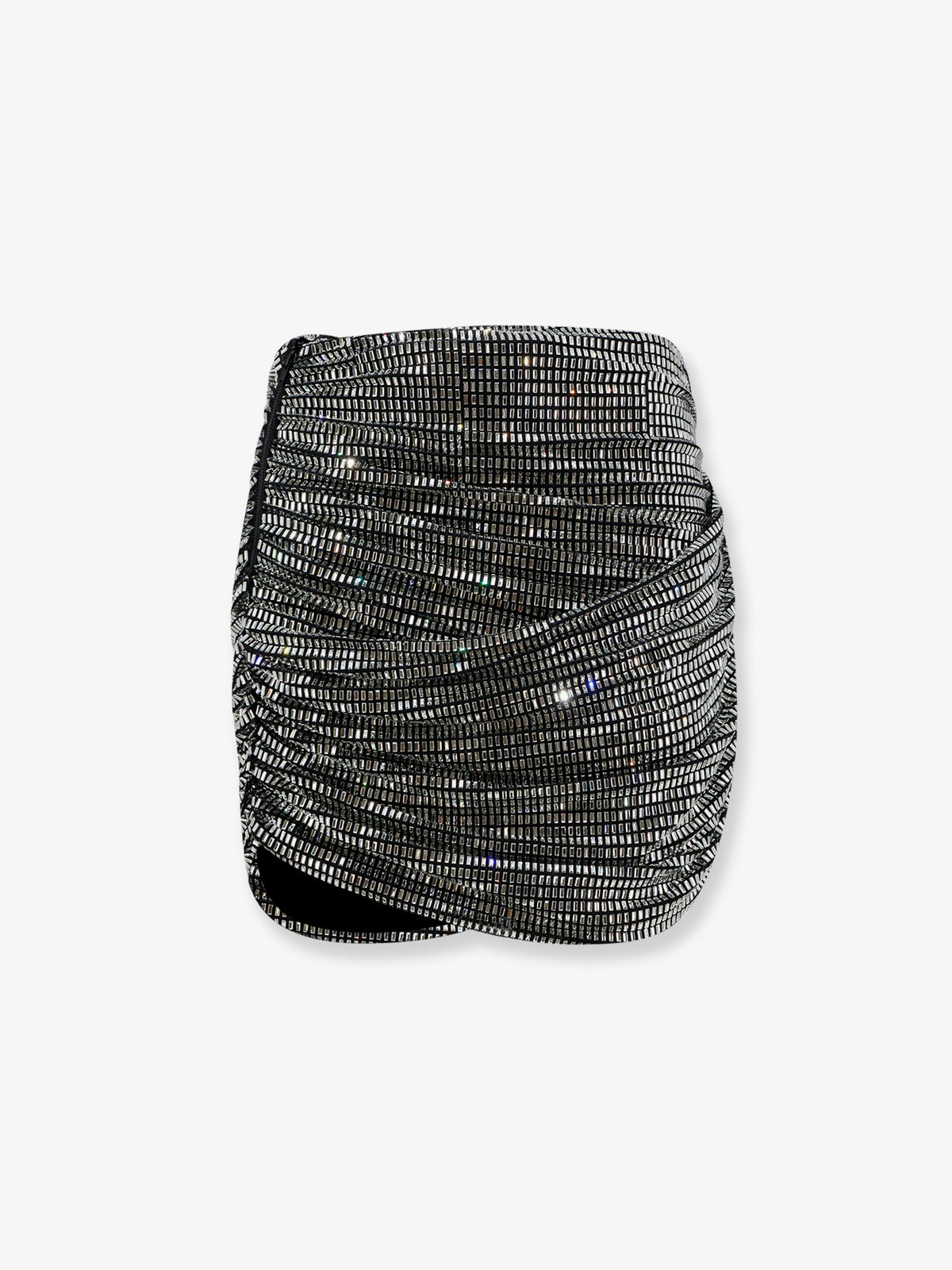Mini skirt with silver rhinestones