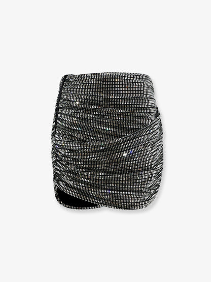 Mini skirt with silver rhinestones thumbnail