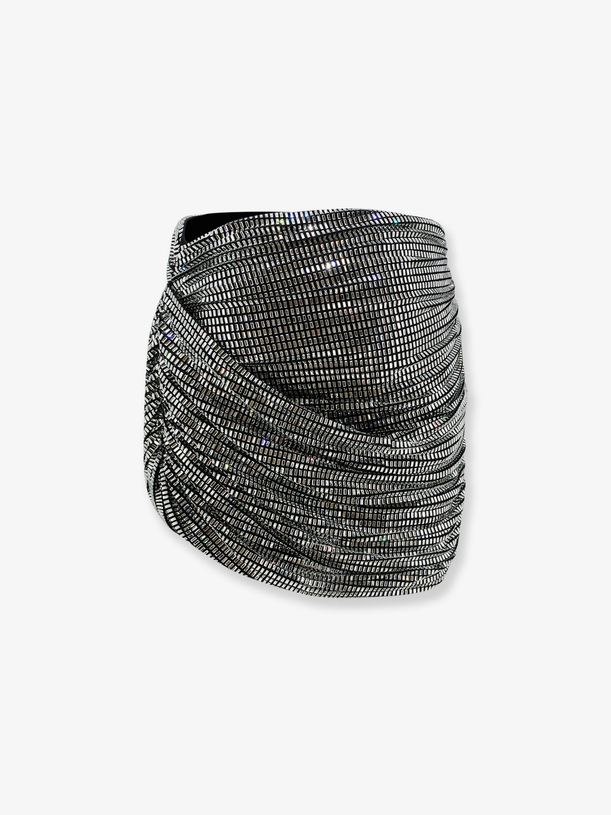 Mini skirt with silver rhinestones