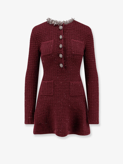 Knitted bordeaux dress with Jewel details thumbnail
