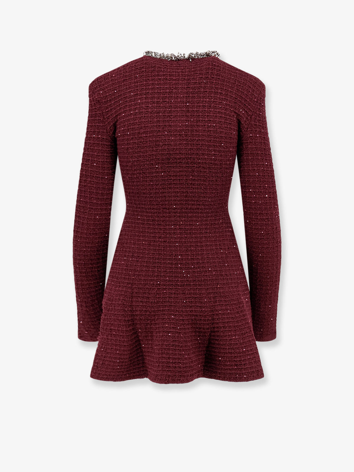 Knitted bordeaux dress with Jewel details
