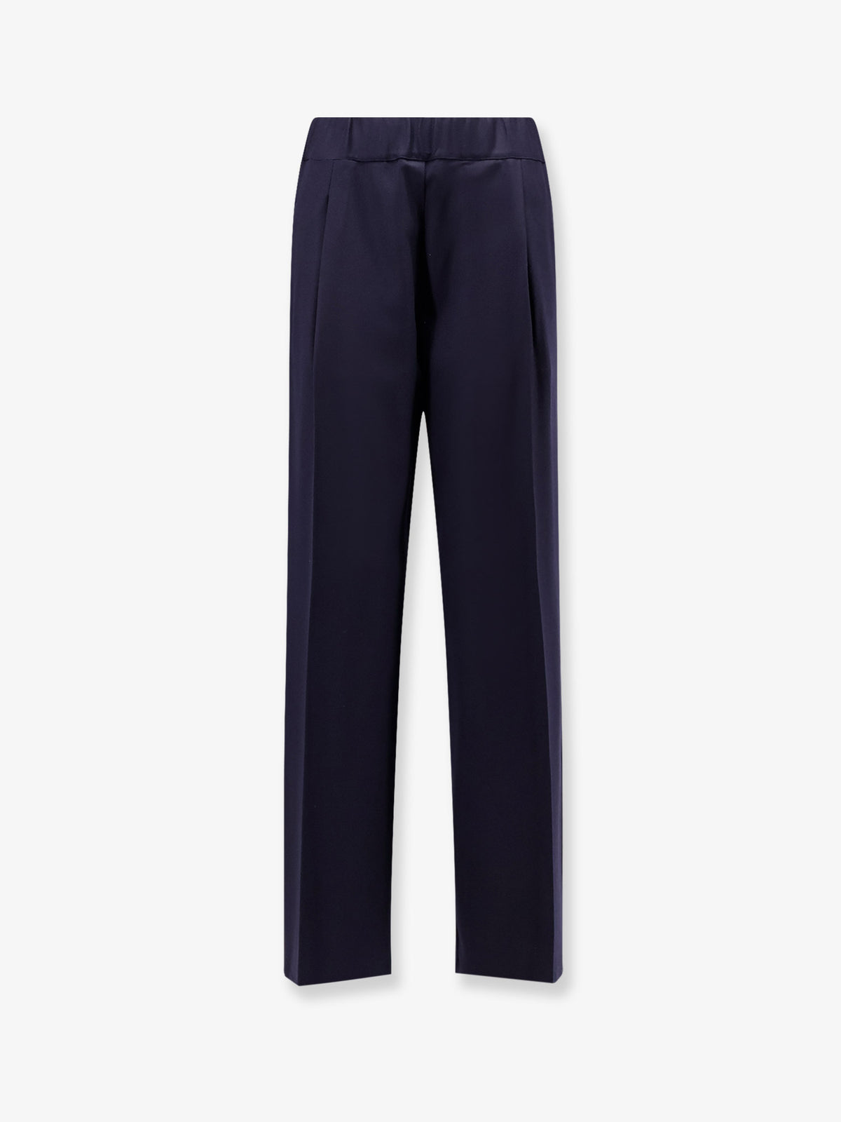 Wool trousers with elastic waistband
