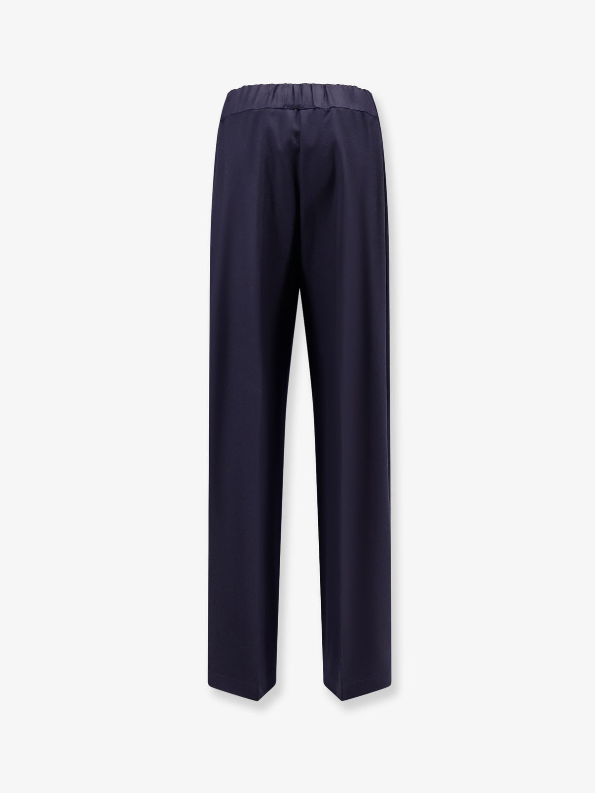 Wool trousers with elastic waistband