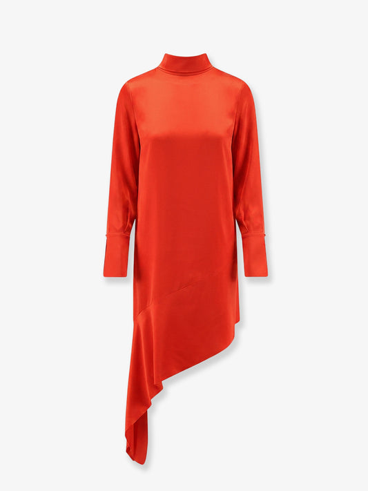 Asymmetric satin dress