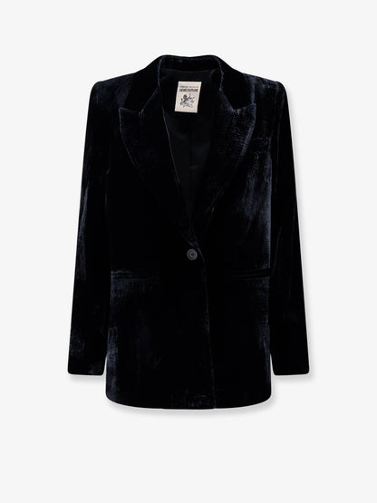Blazer monopetto in velluto thumbnail