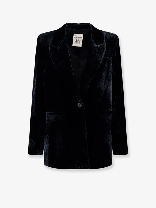 Single-breasted velvet blazer