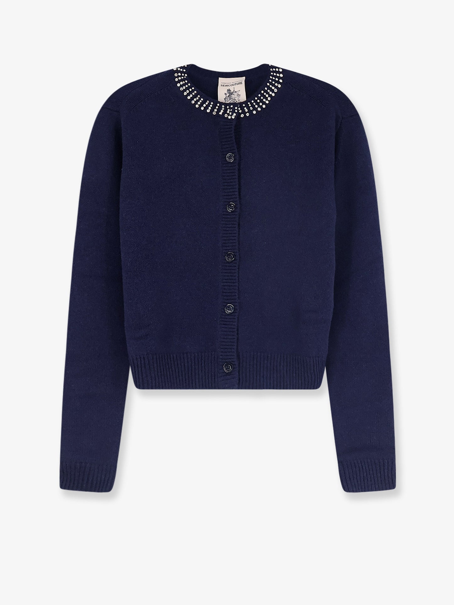Hennie wool and cashmere cardigan with rhinestone detail