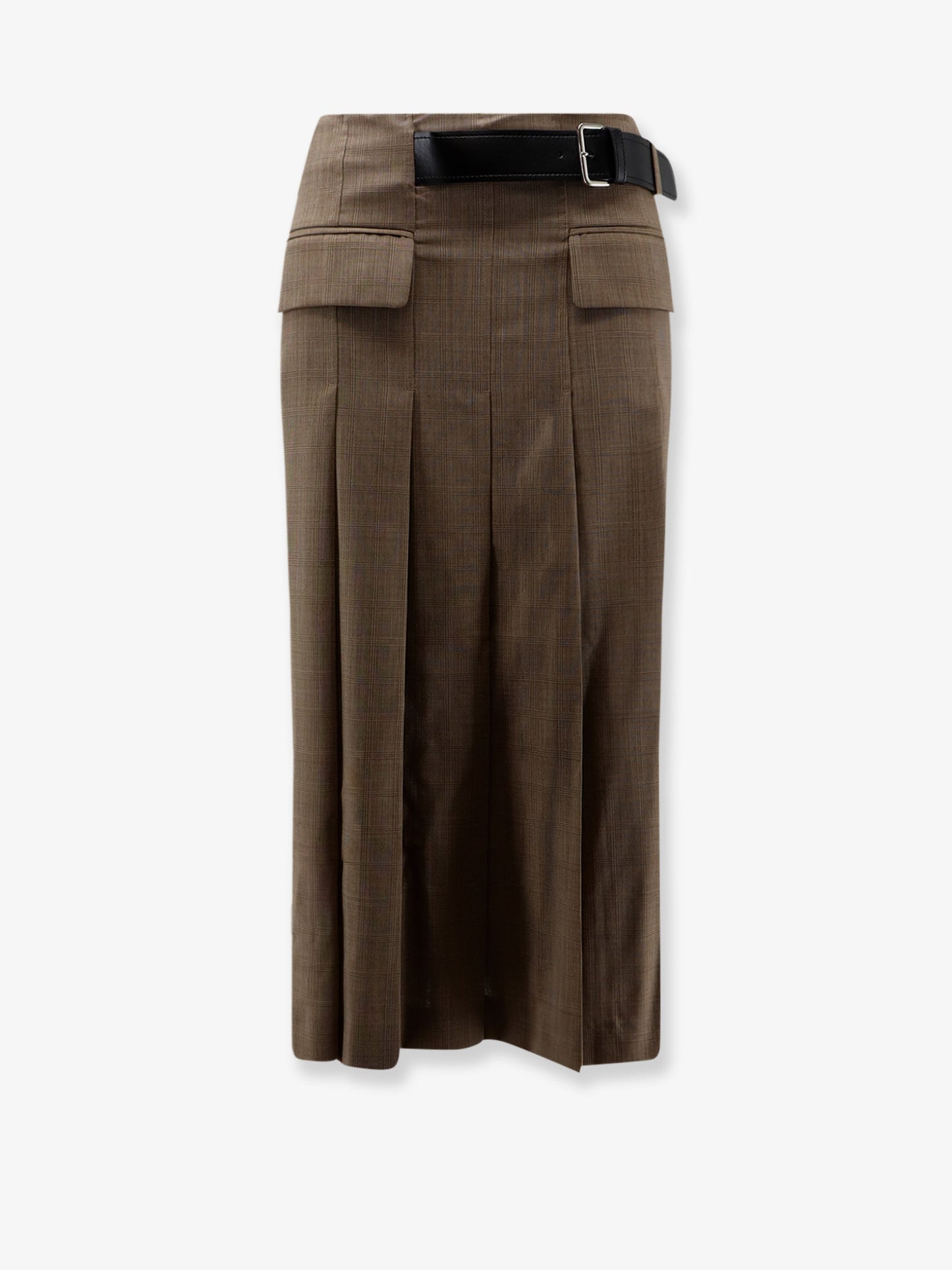 Wool skirt with belt