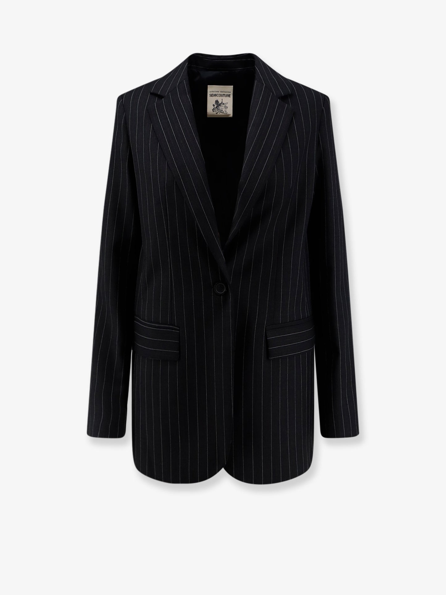 Single-breasted virgin wool blend blazer
