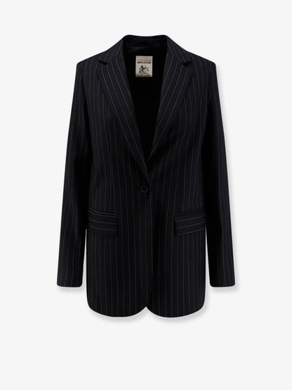 Single-breasted virgin wool blend blazer thumbnail