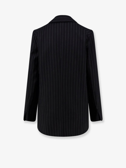 Single-breasted virgin wool blend blazer thumbnail