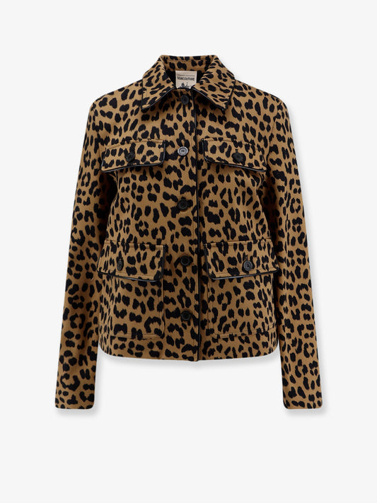 Cotton jacket with animal print