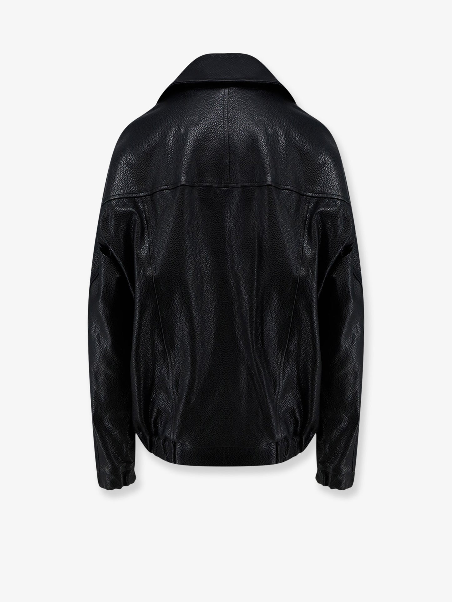 Oversize textured leather jacket