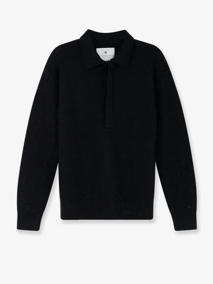 Ribbed merino wool polo shirt thumbnail