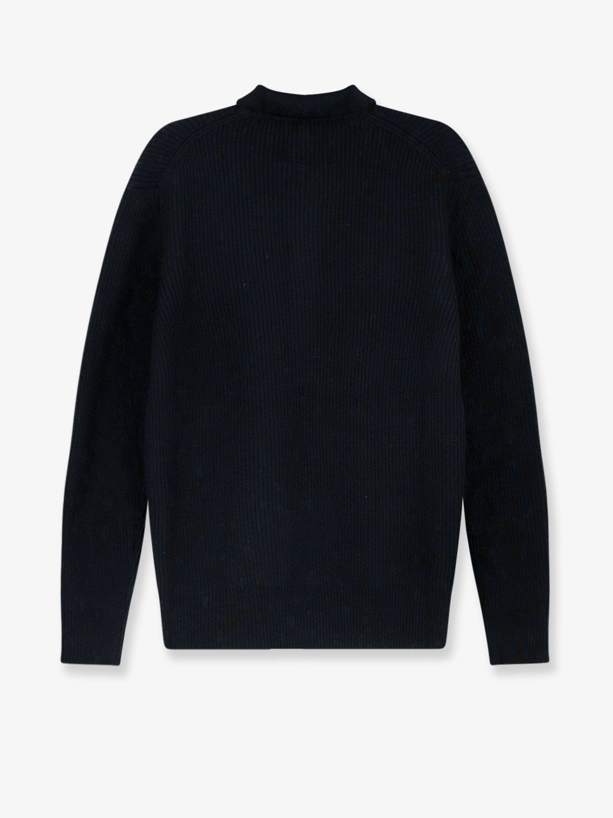 Ribbed merino wool polo shirt