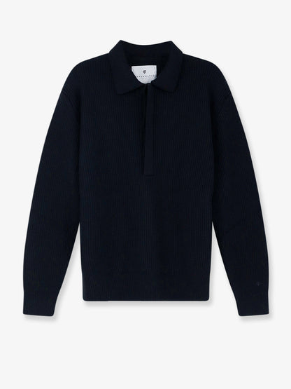 Ribbed merino wool polo shirt thumbnail