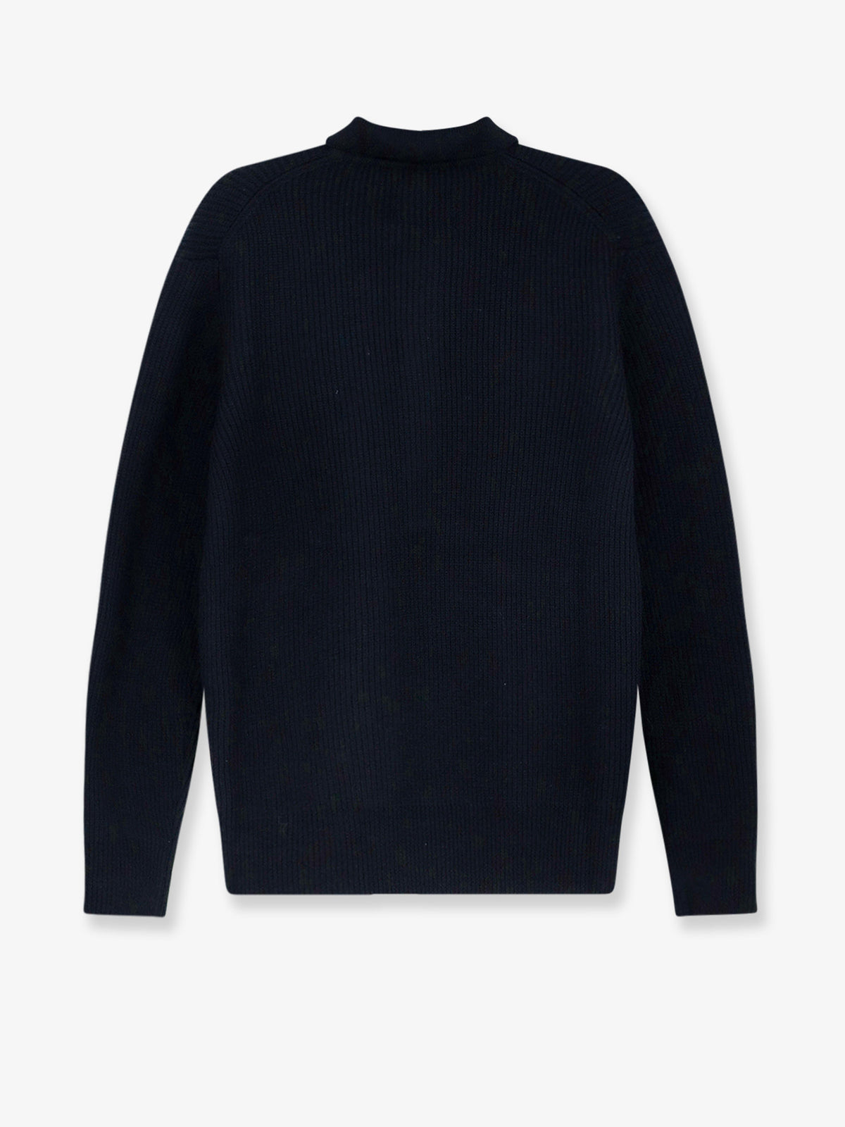 Ribbed merino wool polo shirt