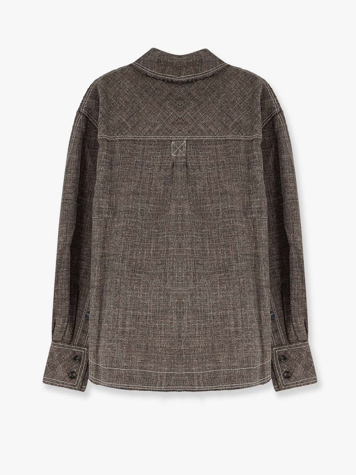 Jana shirt with stitching in melange linen