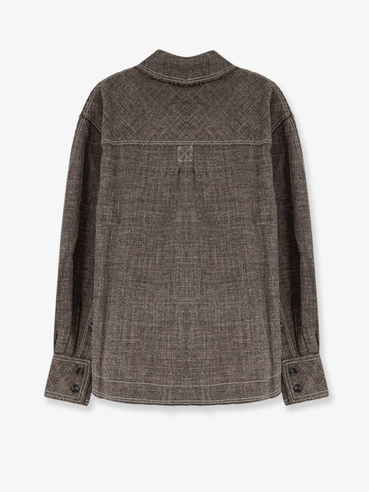Jana shirt with stitching in melange linen thumbnail