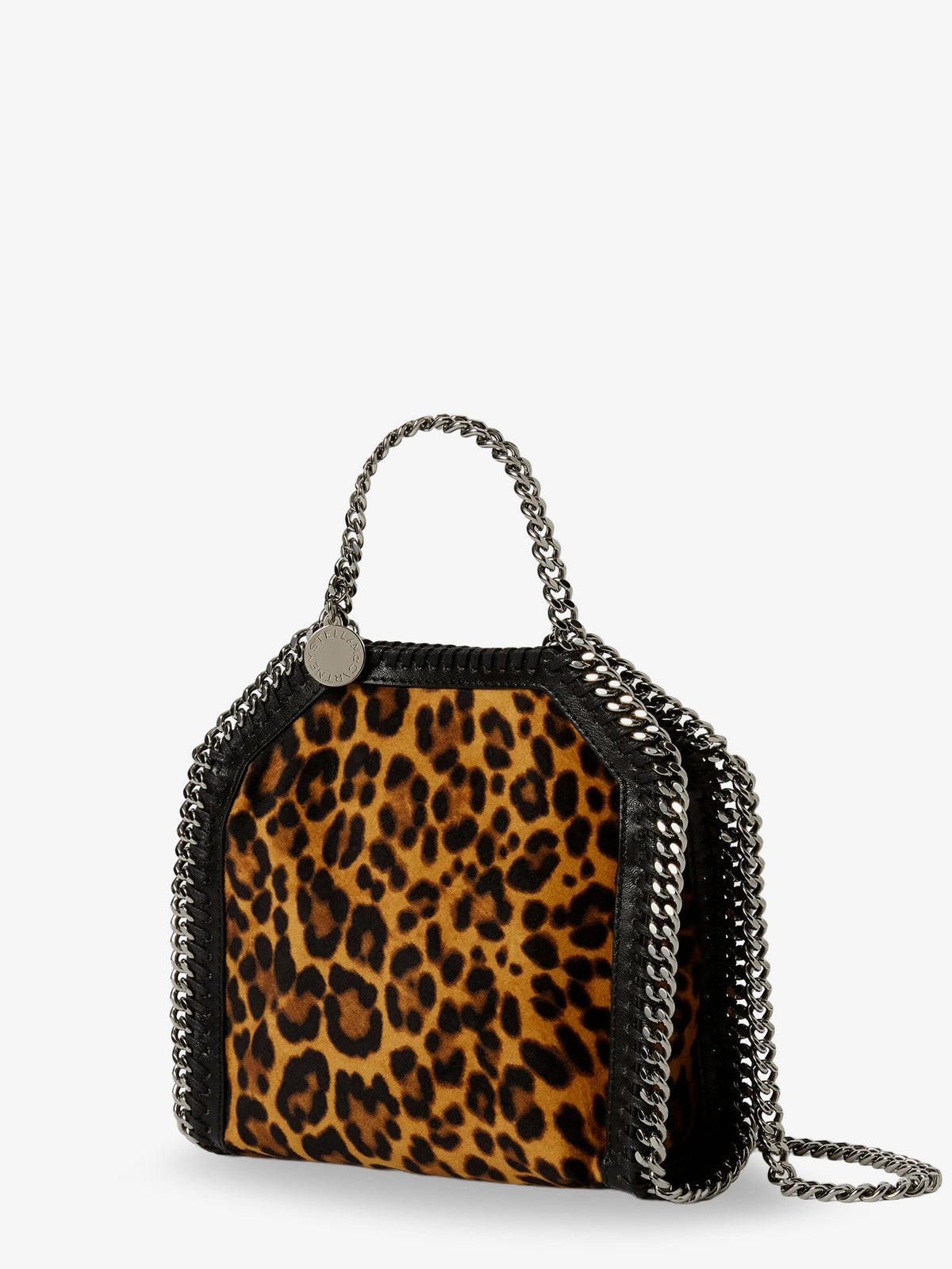 Falabella Tiny Bag velvet crossbody bag with animal print