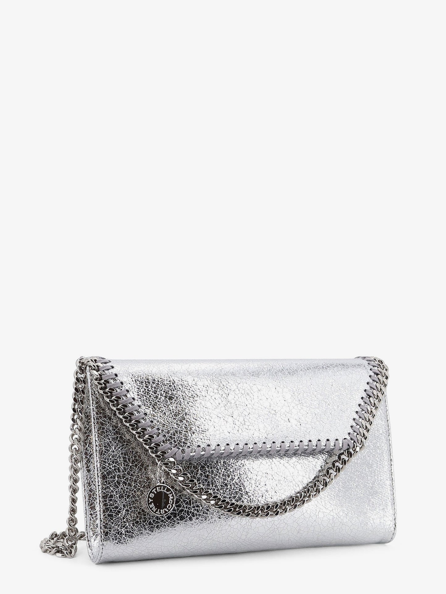 Falabella metallic fabric crossbody bag