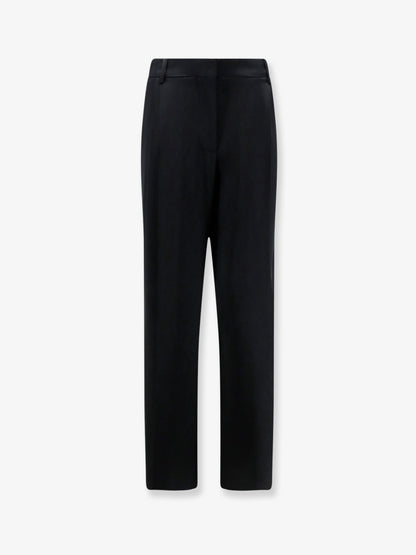 Pleated Straight Satin Trousers thumbnail