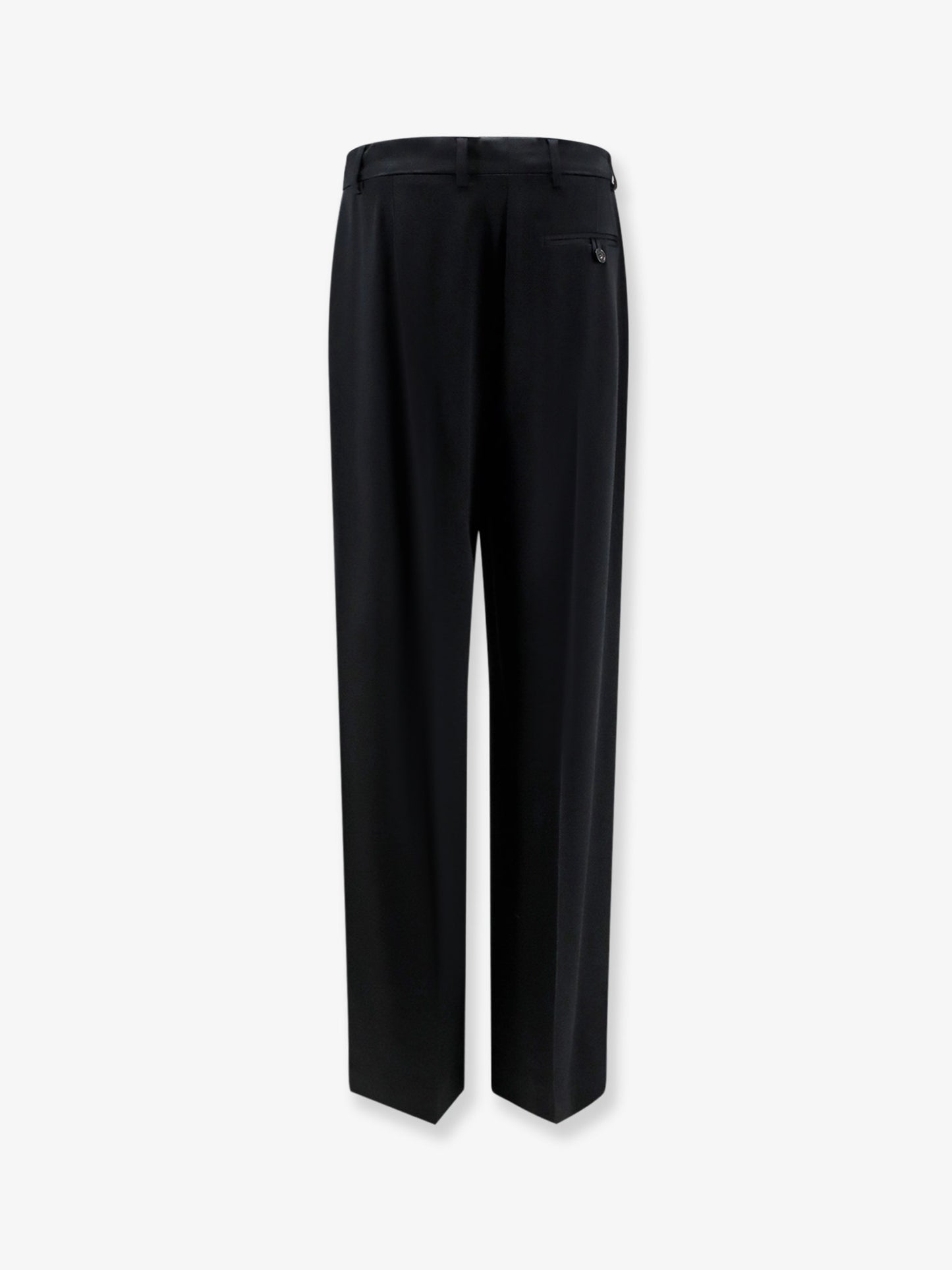 Pleated Straight Satin Trousers