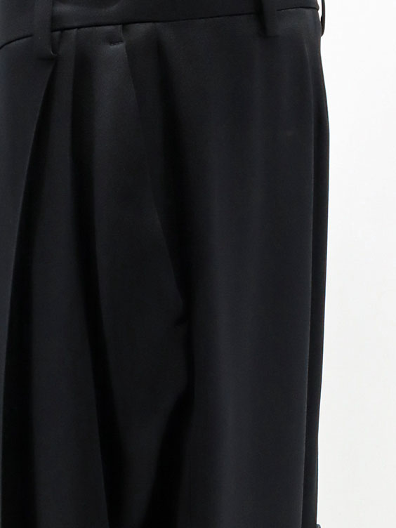Pleated Straight Satin Trousers