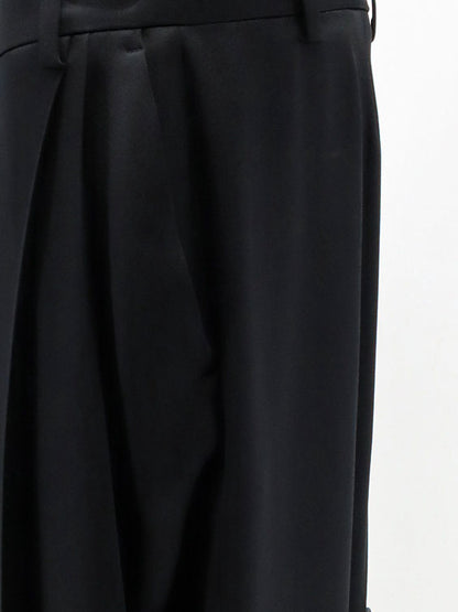 Pleated Straight Satin Trousers thumbnail