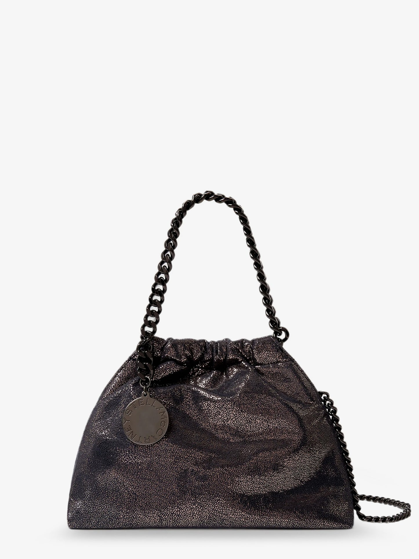 Borsa a tracolla Falabella in tessuto Eco Shiny Dotted Chamois