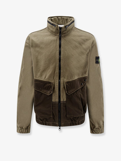 Organic cotton jacket with nylon hood thumbnail