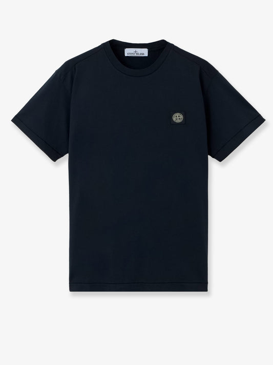 Cotton T-shirt with front logo patch