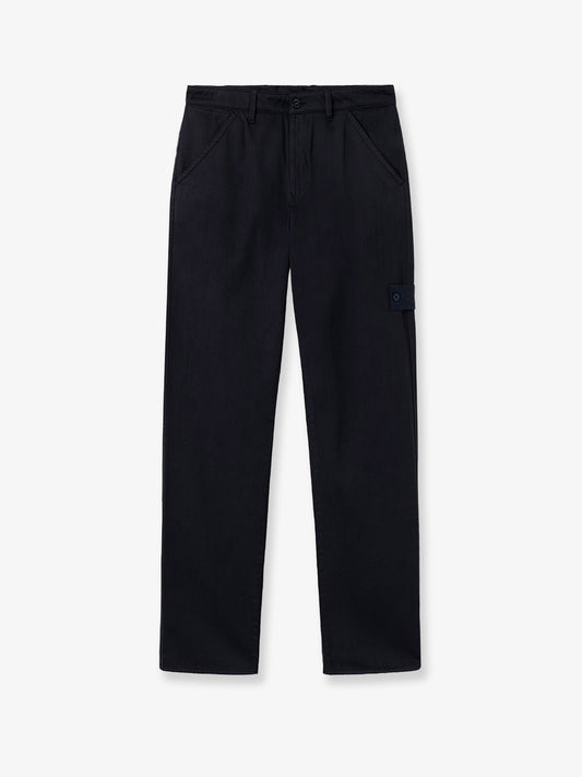 Wool and cotton blend trousers