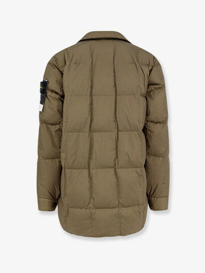 Garment Dyed Crinkle Reps NY recycled nylon down jacket with side logo patch thumbnail