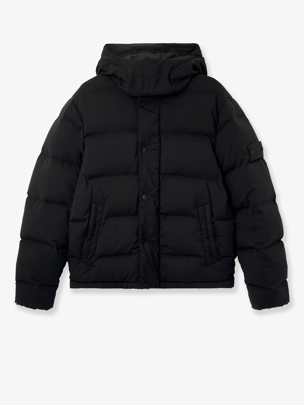 Stretch wool blend down jacket