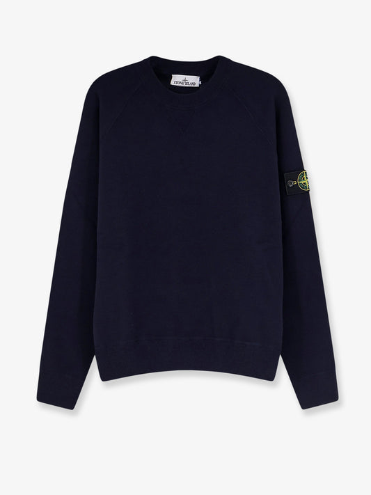 Cotton sweater with side logo patch
