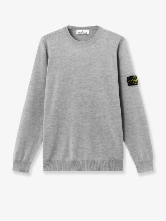 Wool sweater with side logo patch